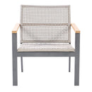 Royal Teak Naples Club Chair Charcoal Aluminum and Rope