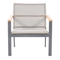 Royal Teak Naples Club Chair Charcoal Aluminum and Rope