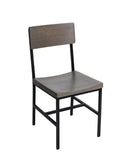 BFM Seating Memphis Side Chair With Autumn/Gray/Natural Ash Back - Steel Frame - Sand Black Finish