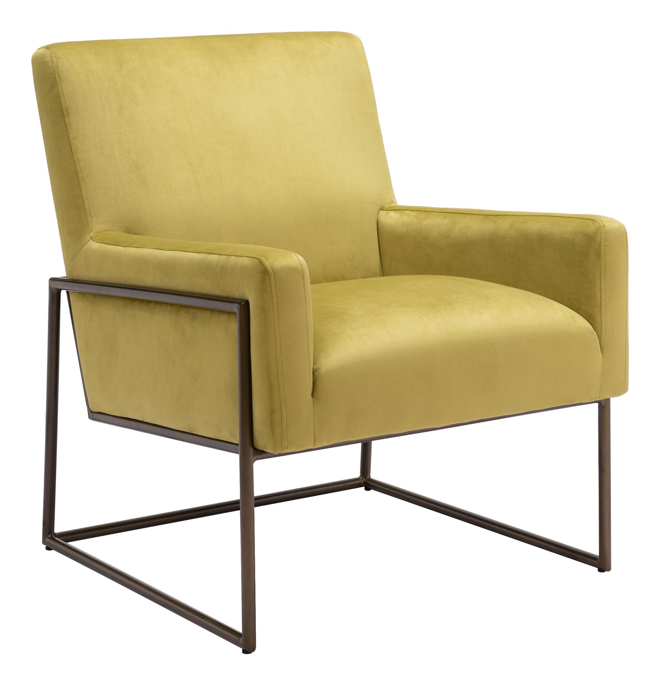 Zuo Modern New York Accent Chair in Olive Green