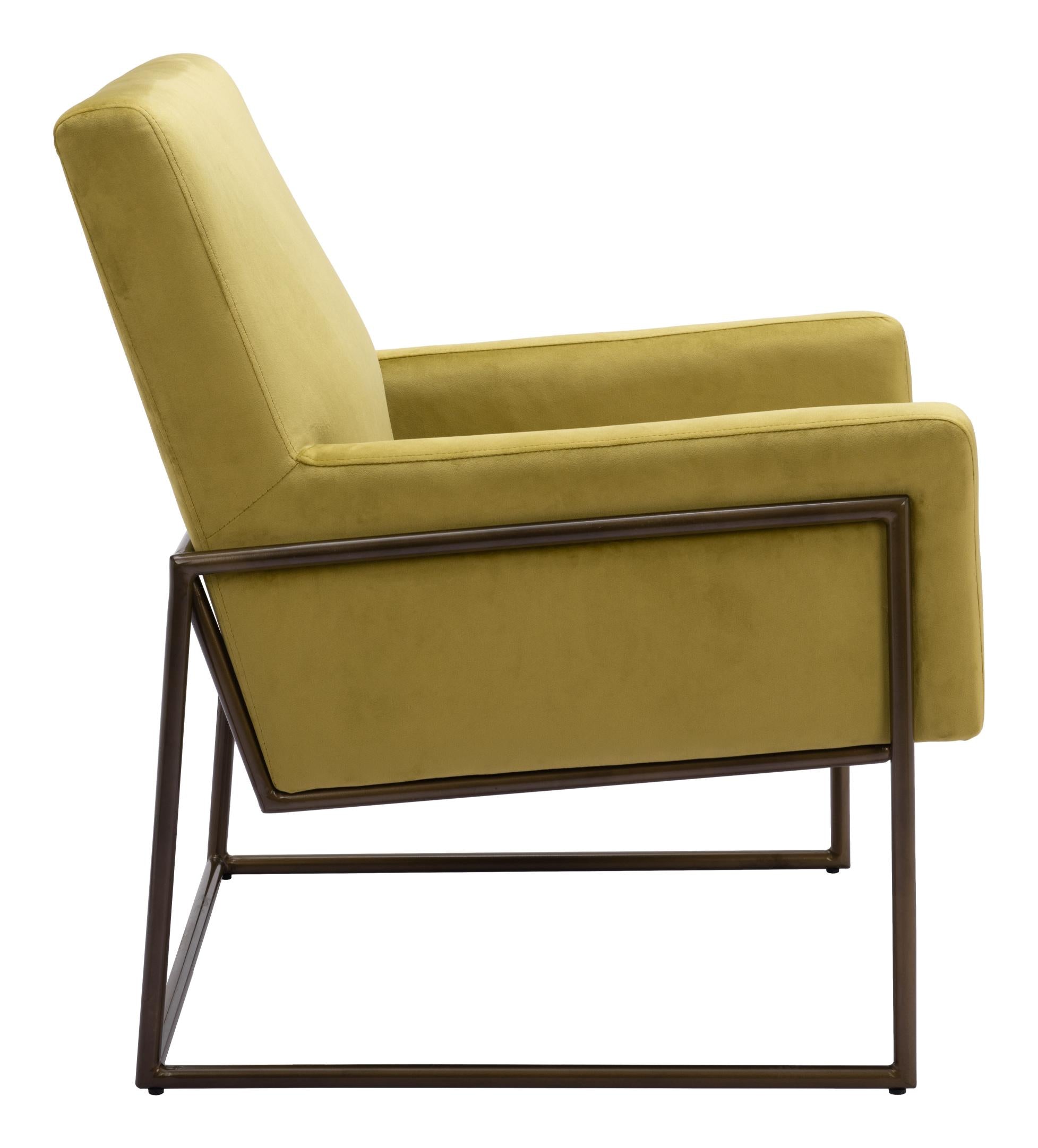 Zuo Modern New York Accent Chair in Olive Green