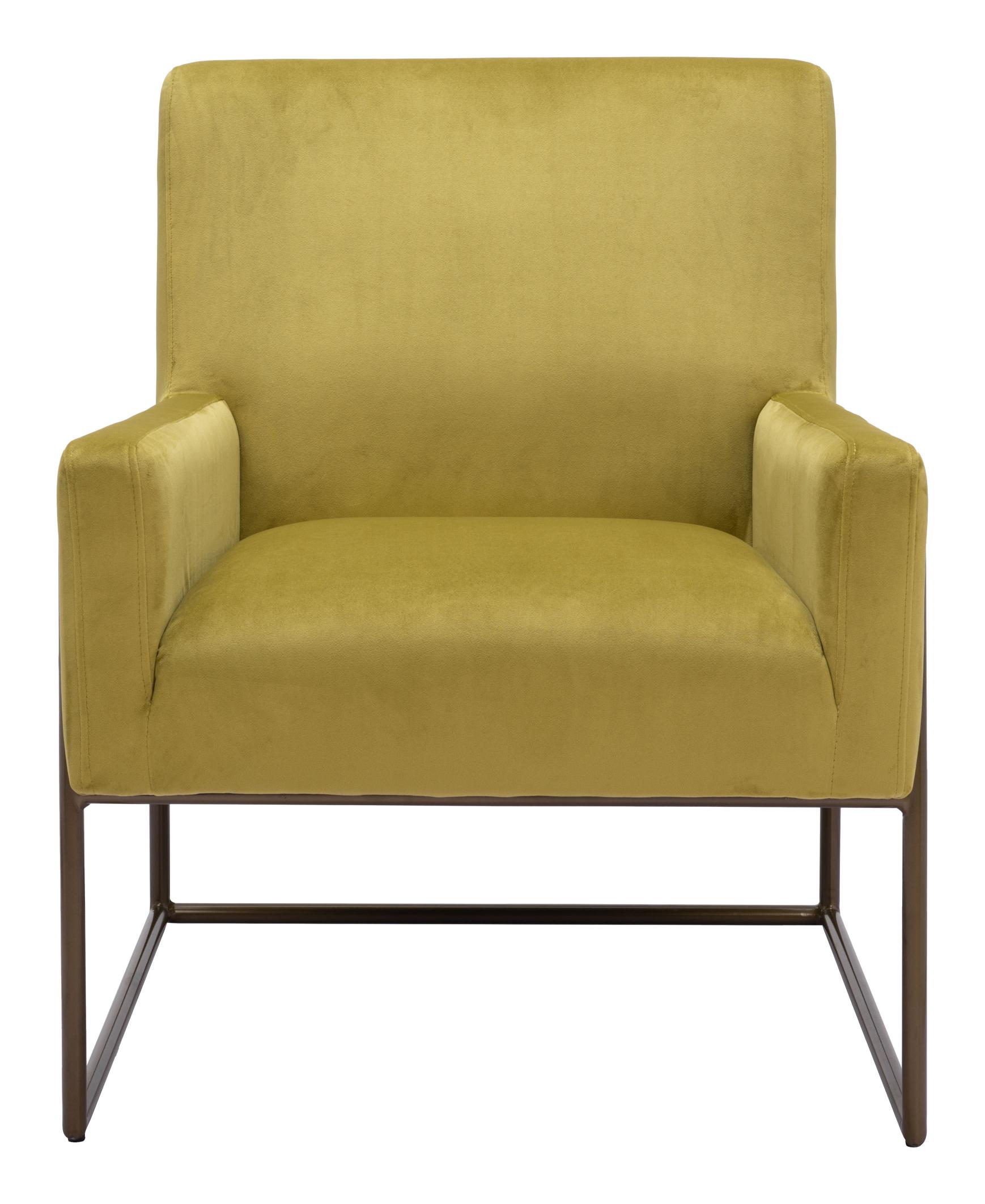 Zuo Modern New York Accent Chair in Olive Green