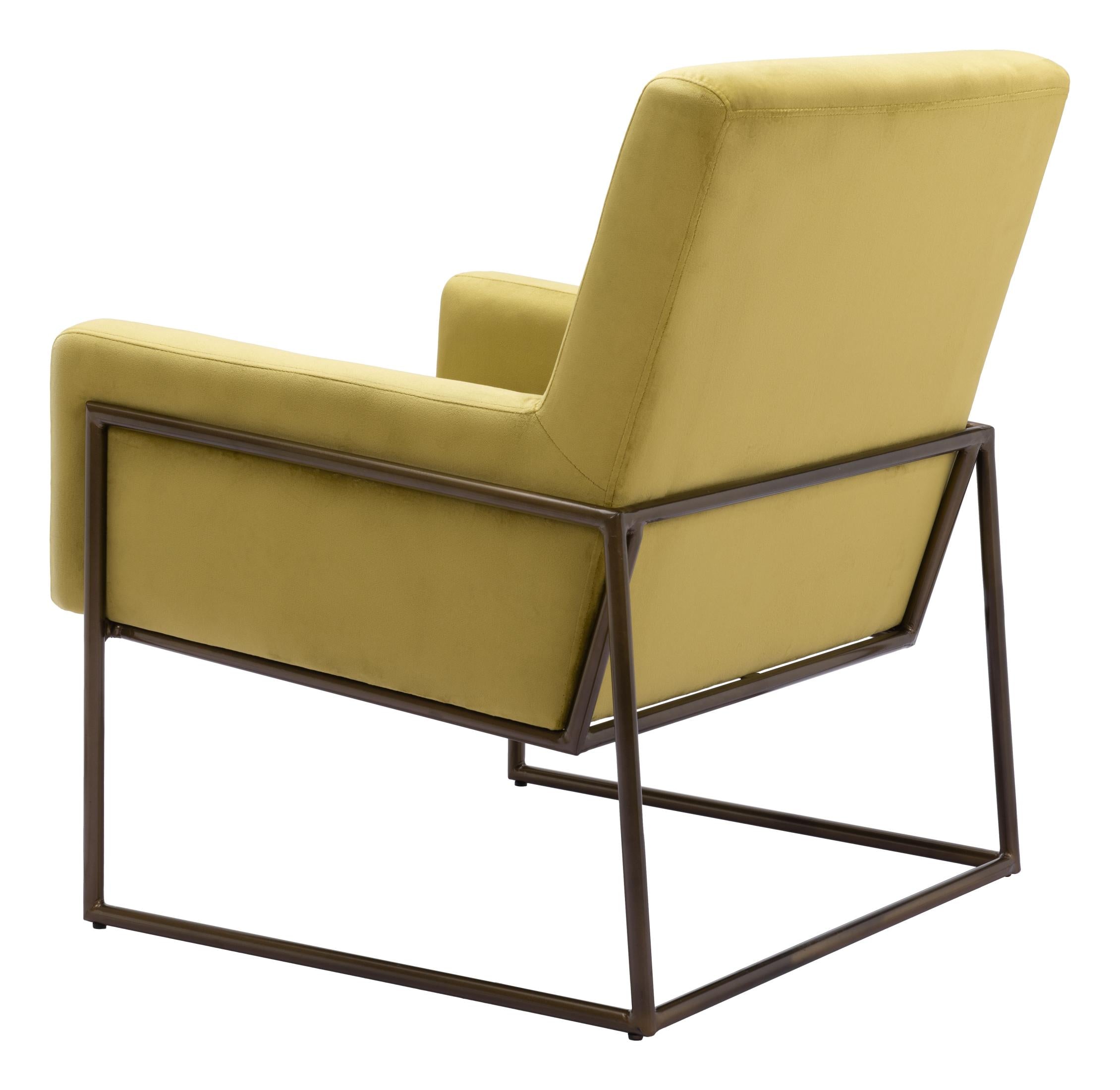 Zuo Modern New York Accent Chair in Olive Green