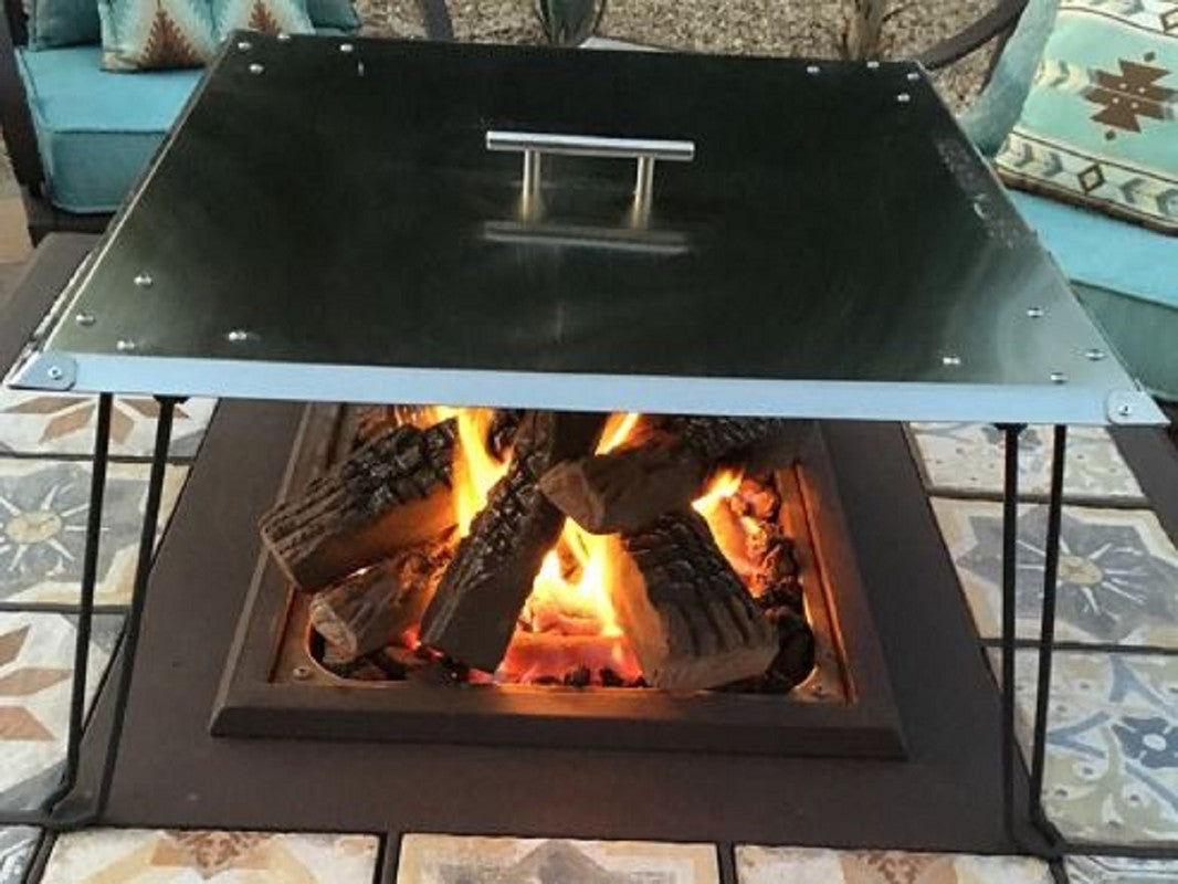 AZ Patio Heaters Heat Warden Fire Pit Heat Deflector in Stainless Steel
