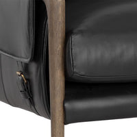 Sunpan Mauti Lounge Chair Dark Brown - Cortina Black Leather / Cortina Ink Leather