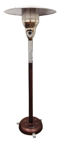 AZ Patio Heaters Outdoor Natural Gas Patio Heater in Hammered Bronze / Stainless Steel