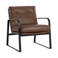 Sunpan Sterling Lounge Chair Missouri Mahogany Leather / Missouri Stone Leather