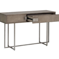 Sunpan Jade Console Table Antique Brass-Dark Mango / Antique Silver-Ash Grey