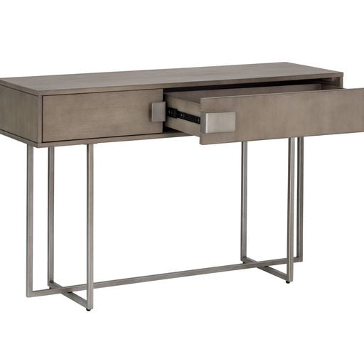 Sunpan Jade Console Table Antique Brass-Dark Mango / Antique Silver-Ash Grey