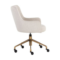 Sunpan Franklin Office Chair - Beige Linen / Vintage Black