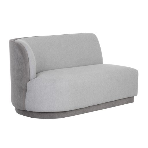 Sunpan Jaclyn Modular Left Armchair in Danny Dusty Blue / Egypt Light Grey-Danny Medium Grey