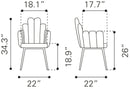 Zuo Modern Noosa Dining Chair in Navy Blue/Gray/Ivory