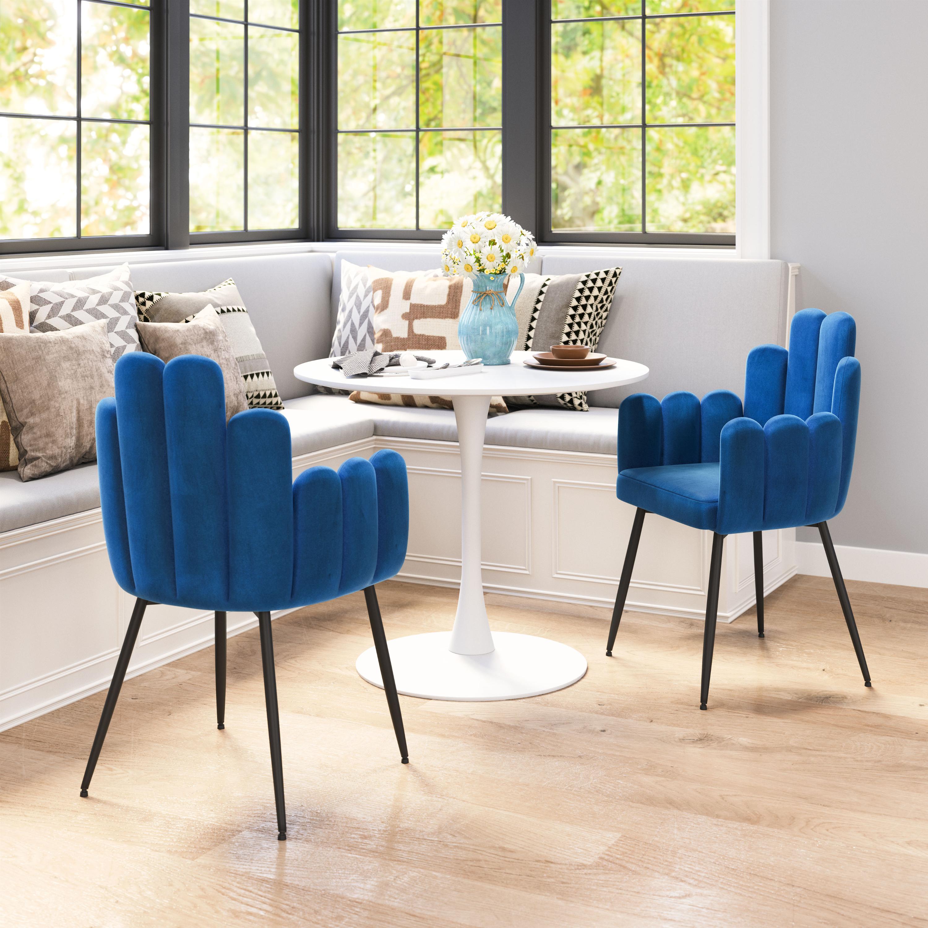 Zuo Modern Noosa Dining Chair in Navy Blue/Gray/Ivory