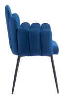 Zuo Modern Noosa Dining Chair in Navy Blue/Gray/Ivory