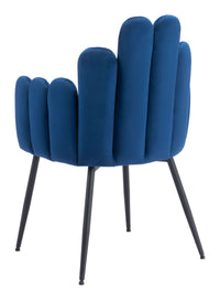 Zuo Modern Noosa Dining Chair in Navy Blue/Gray/Ivory
