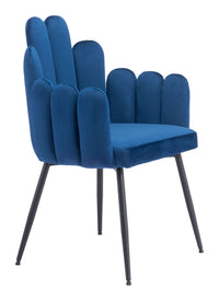Zuo Modern Noosa Dining Chair in Navy Blue/Gray/Ivory