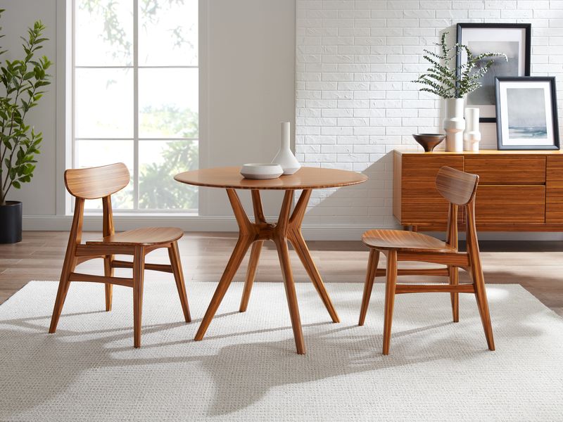 Greenington Sitka 36" Round Dining Table,  Amber / Wheat