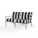 Sunset West Provence Wrought Iron Loveseat with Cushion