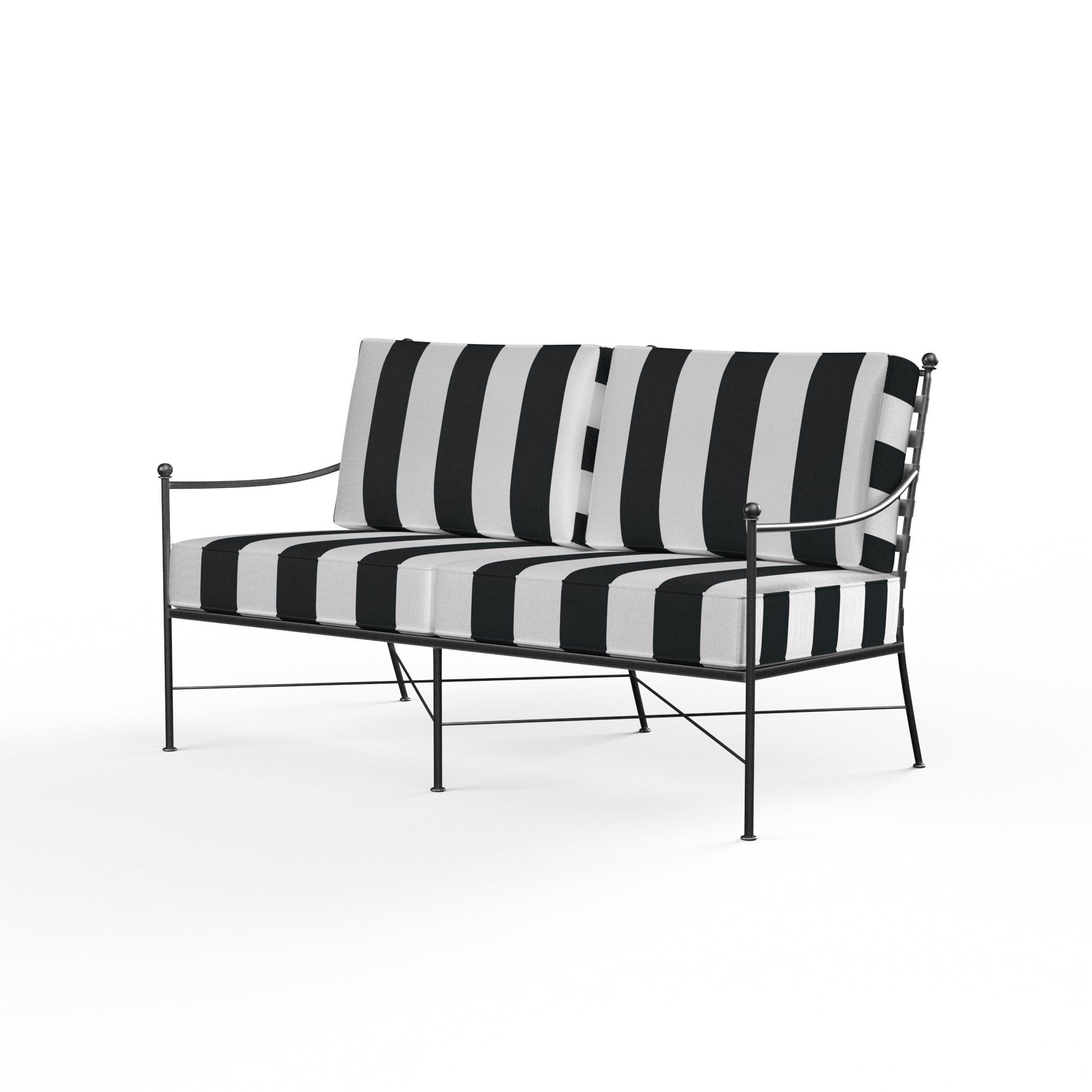 Sunset West Provence Wrought Iron Loveseat with Cushion