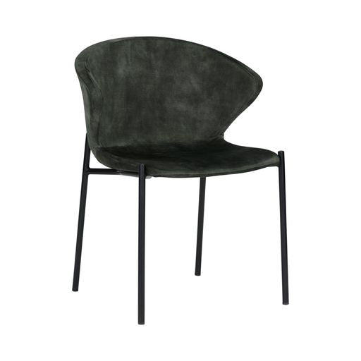 Sunpan Eric Dining Chair in Nono Dark Green / Nono Tapenade Gold - Set of Two