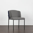 Sunpan Pearce Dining Chair Dark Grey-Abbington Navy / Light Grey-Bravo Cognac