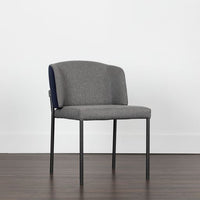 Sunpan Pearce Dining Chair Dark Grey-Abbington Navy / Light Grey-Bravo Cognac