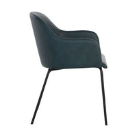 Sunpan Hensley Dining Armchair in Dark Teal / Dawn Grey / Hazelnut / Mina Warm Grey