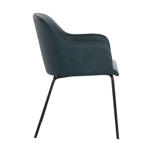 Sunpan Hensley Dining Armchair in Dark Teal / Dawn Grey / Hazelnut / Mina Warm Grey