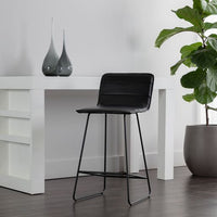 Sunpan Jovanah Counter Stool in Aosta Autumn / Aosta Jade / Bravo Black - Set of Two