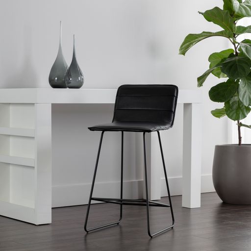 Sunpan Jovanah Counter Stool in Aosta Autumn / Aosta Jade / Bravo Black - Set of Two