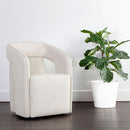 Sunpan Kendrick Wheeled Dining Armchair in Abbington Black / Moto Stucco / Nash Zebra