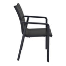 Compamia Pacific Sling Arm Chair Black, Dark Gray Frame Black Sling, Taupe Frame Taupe Sling, White Frame White Sling- Set of 4