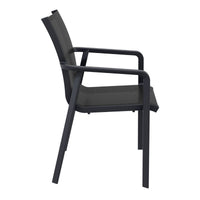 Compamia Pacific Sling Arm Chair Black, Dark Gray Frame Black Sling, Taupe Frame Taupe Sling, White Frame White Sling- Set of 4