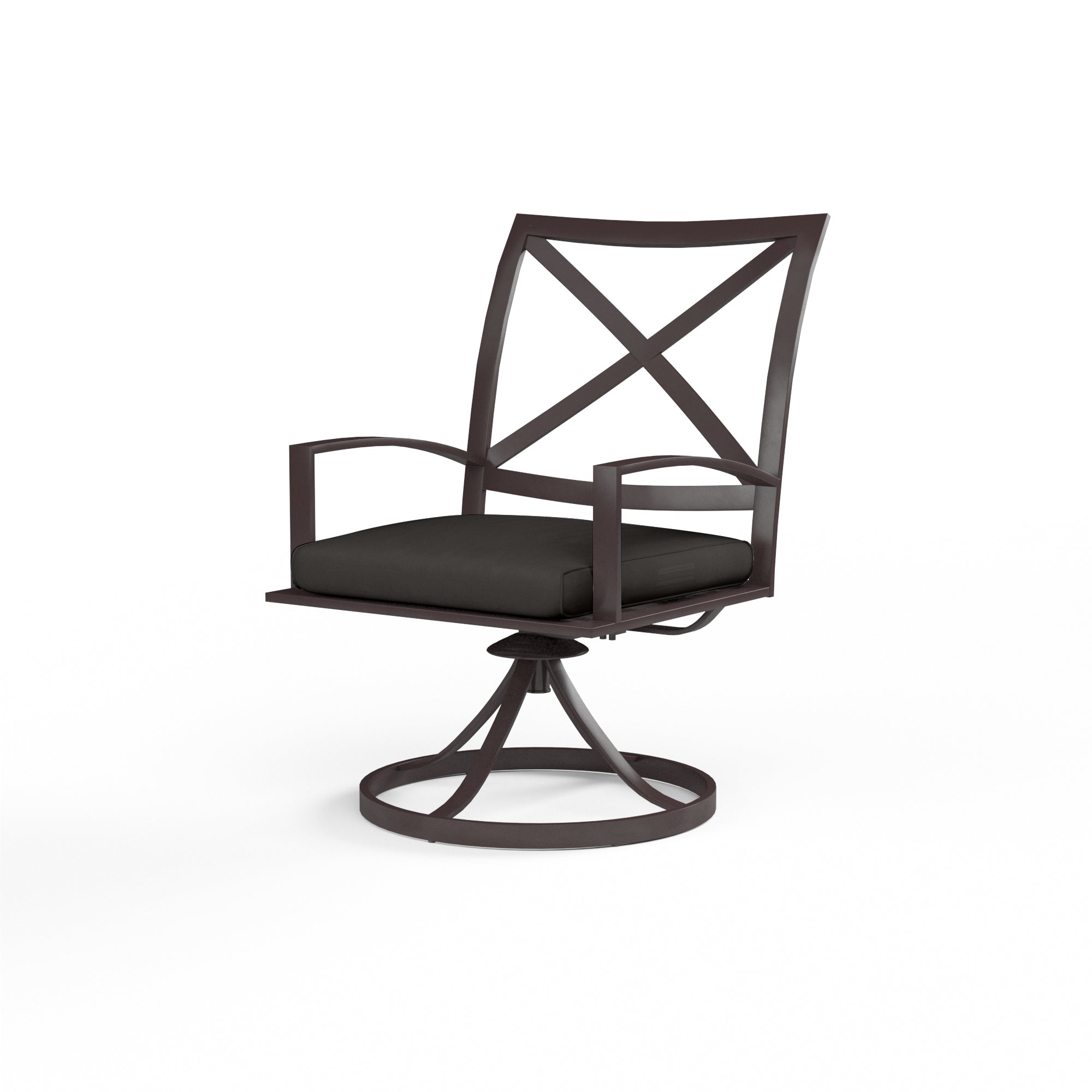 Sunset West La Jolla Aluminum Swivel Dining Chair with Cushion