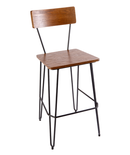BFM Seating NV Barstool With Steel Wire Frame - Sand Black Finish