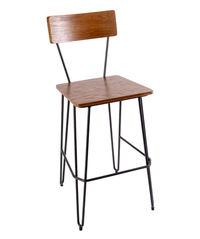 BFM Seating NV Barstool With Steel Wire Frame - Sand Black Finish