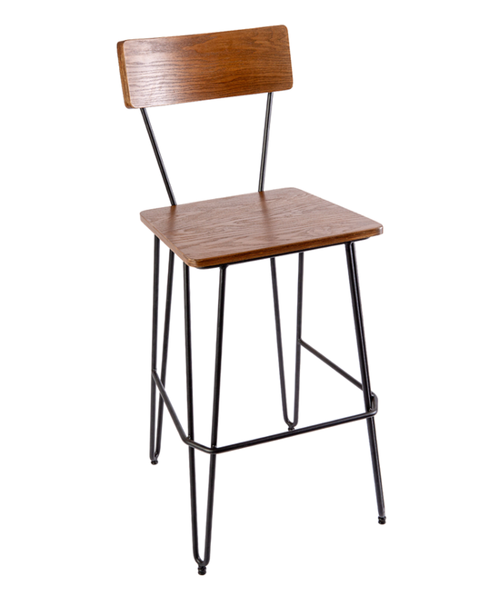 BFM Seating NV Barstool With Steel Wire Frame - Sand Black Finish