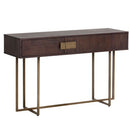 Sunpan Jade Console Table Antique Brass-Dark Mango / Antique Silver-Ash Grey