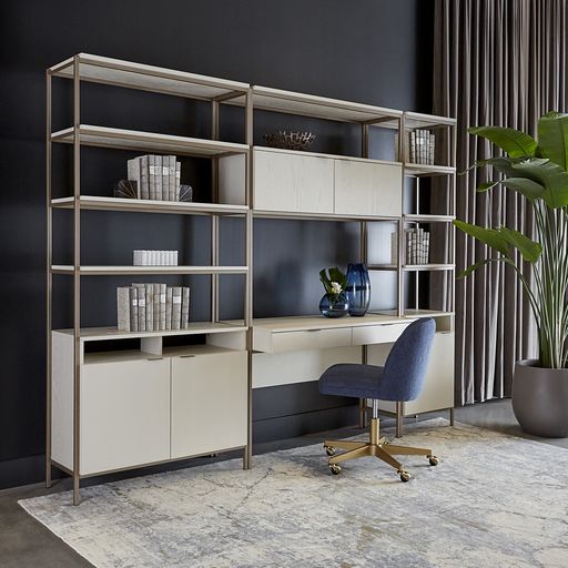 Sunpan Kenna Office Chair in Belfast Navy / Belfast Oatmeal