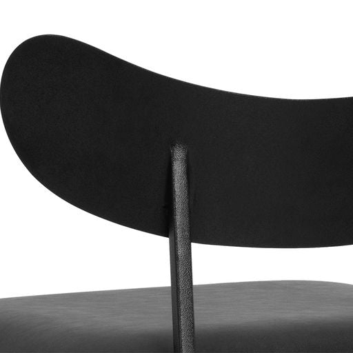 Sunpan Gibbons Counter Stool in Antique Brass -  Charcoal Black Leather / Black - Bravo Portabella
