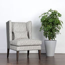Sunpan Kenzo Lounge Chair in Chevron Grey - Antonio Charcoal / Fuego Navy - Abbington Navy