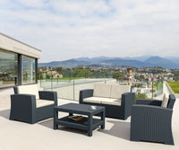 Compamia Monaco Resin Patio Seating 4 piece with Cushion