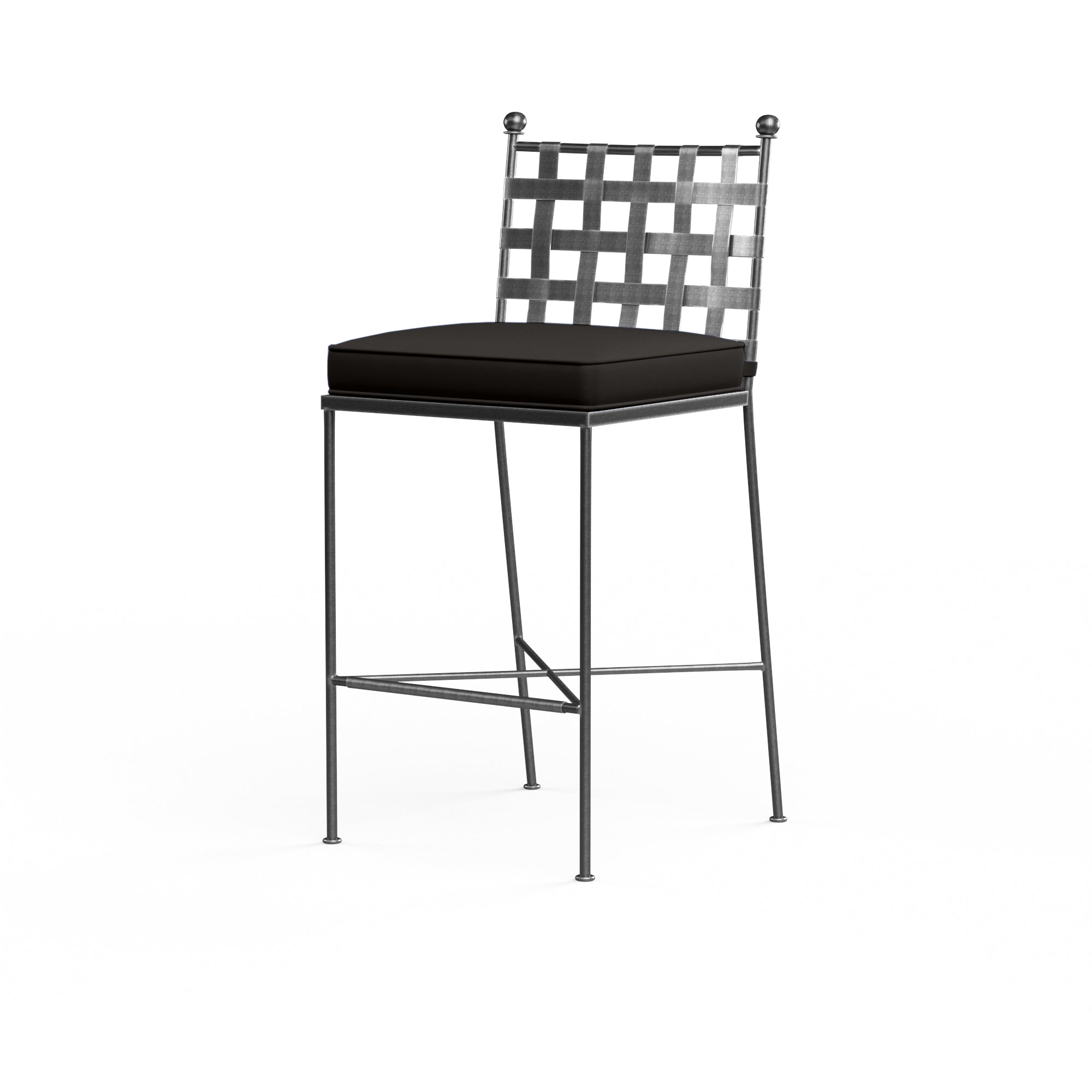 Sunset West Provence Wrought Iron Barstool with Cushion
