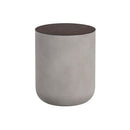 Sunpan Diaz End Table in Grey-Wood Grain Brown / Marble-Look Antique Brass