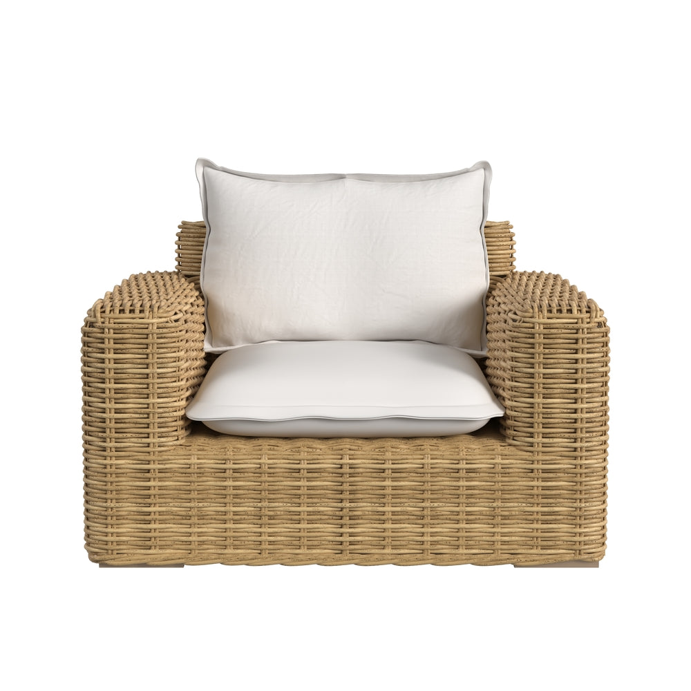 Sunset West Playa Oversized Club Chair in Soothe Pearl with Flange Welt
