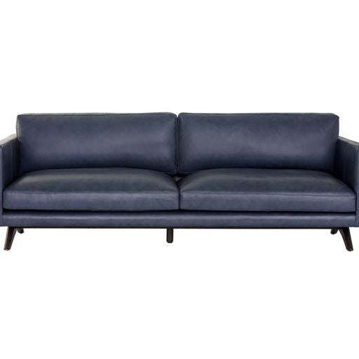 Sunpan Rogers Sofa Cortina Black / Cortina Ink / Shalimar Tobacco Leather