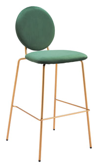 Zuo Modern Odessa Barstool in Green & Gold