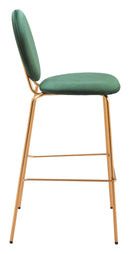 Zuo Modern Odessa Barstool in Green & Gold