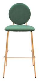 Zuo Modern Odessa Barstool in Green & Gold