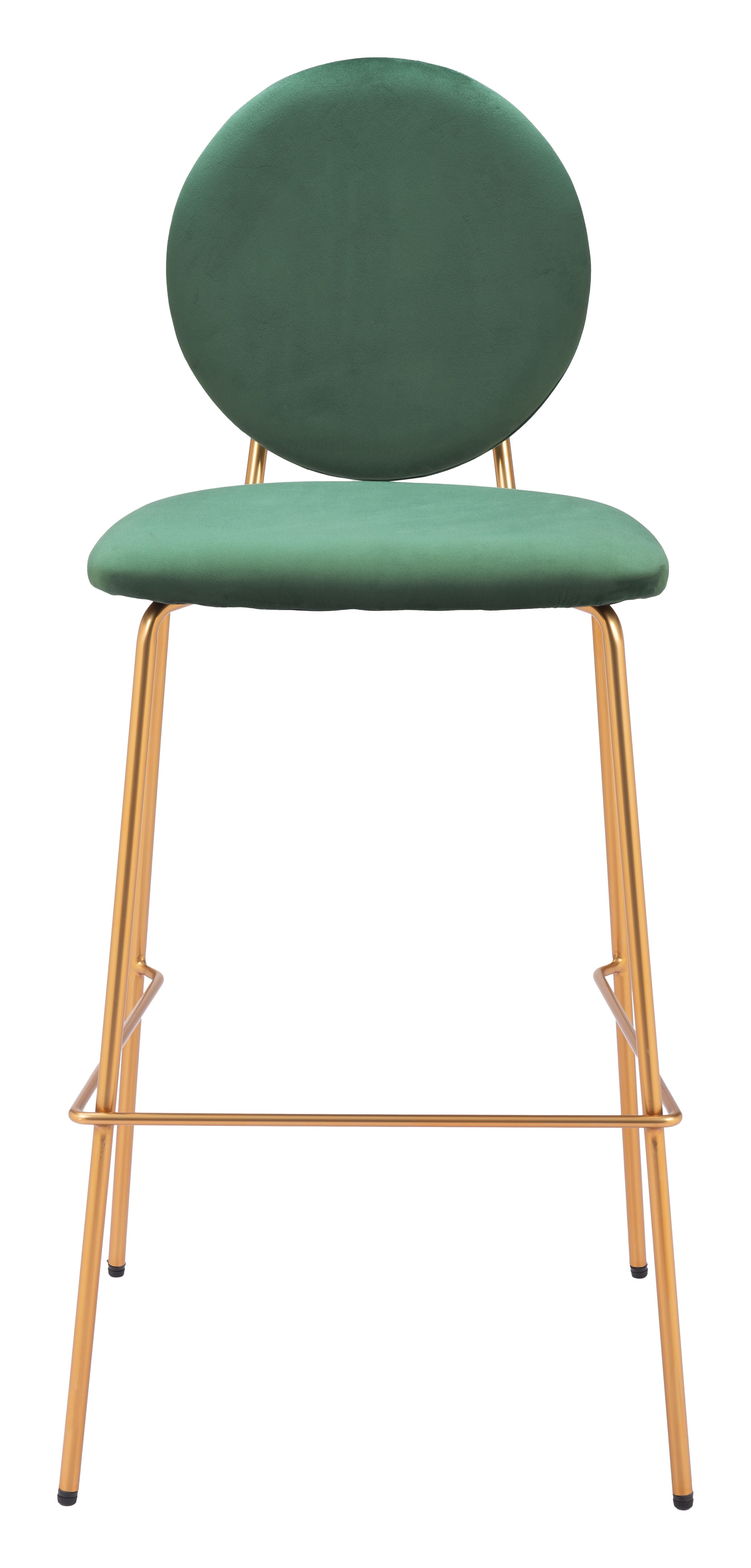 Zuo Modern Odessa Barstool in Green & Gold